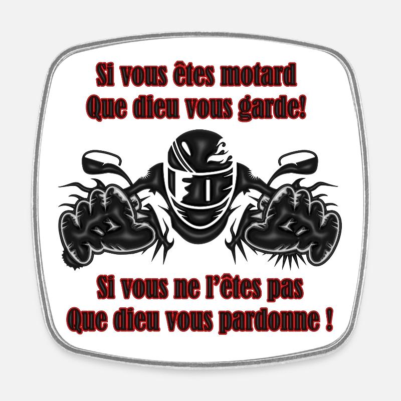 Si vous êtes motard! - Magnet carré - blanc