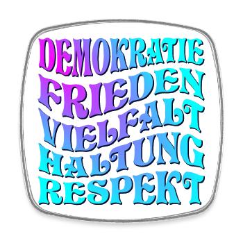 POLITIK HALTUNG - DEMOKRATIE WÄHLEN GEHEN - Viereckiger Kühlschrankmagnet - Weiß - Vorne