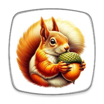 Squirrel - Square fridge magnet - white - Front