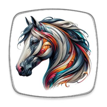 Horse - Square fridge magnet - white - Front