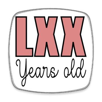70th Birthday Seventy - GRANDPA GRANDMA LXX - Square fridge magnet - white - Front