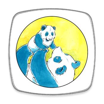 Panda Bear Love - Square fridge magnet - white - Front