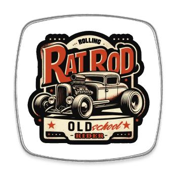 Chemise Ratsking Ratlook – Style rustique personnalisé - Magnet carré - blanc - Devant