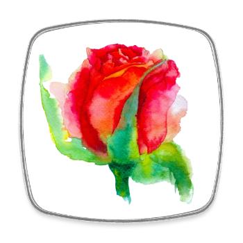 belle fleur « rose » - Magnet carré - blanc - Devant