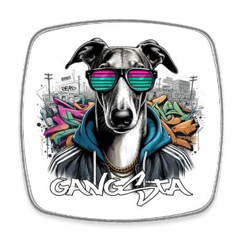 Windhund Gangsta Hund Graffiti Geschenk - Viereckiger Kühlschrankmagnet - Weiß - Vorne