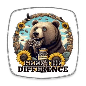 Bear Sunflower Seeds Sunflower Seeds Gift - Square fridge magnet - white - Front