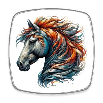 Horse - Square fridge magnet - white - Front