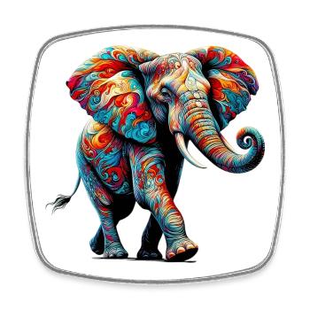 Elefant - Viereckiger Kühlschrankmagnet - Weiß - Vorne