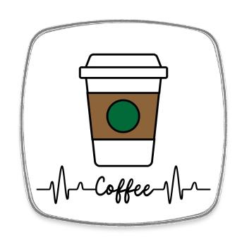 Couleur de la tasse à café - Magnet carré - blanc - Devant