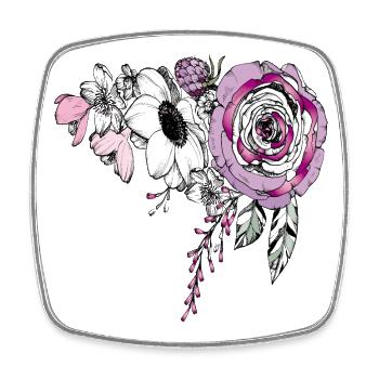 Bouquet of roses - Square fridge magnet - white - Front