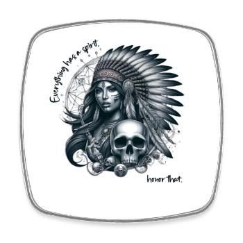 Native American Wisdom - Square fridge magnet - white - Front