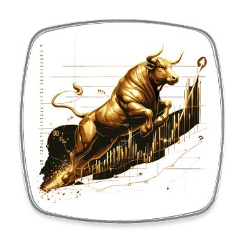 Taurus Bull Stocks Gold Golden Wall Street Gift - Square fridge magnet - white - Front