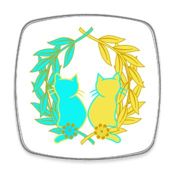 Laurel Wreath Cats Cat Ukraine Animal Welfare - Square fridge magnet - white - Front