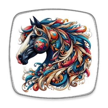 Horse - Square fridge magnet - white - Front