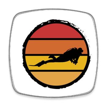 Diver in the sun - Viereckiger Kühlschrankmagnet - Weiß - Vorne