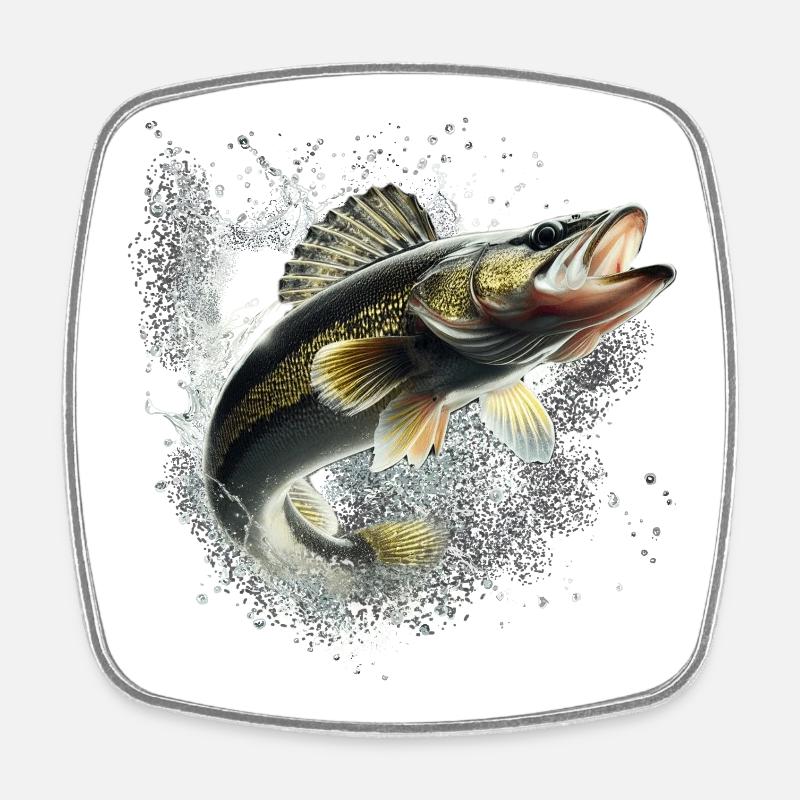 Poisson - Magnet carré - blanc