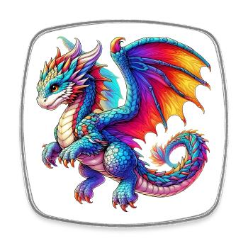 Dragon - Square fridge magnet - white - Front