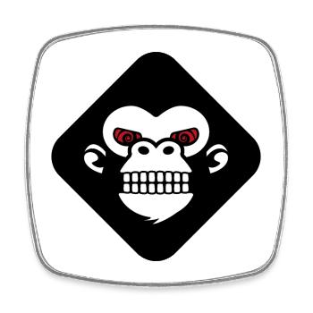 Gorilla teeth logo - Square fridge magnet - white - Front