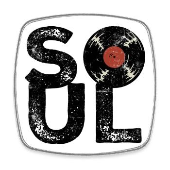 Soul vintage - Square fridge magnet - white - Front