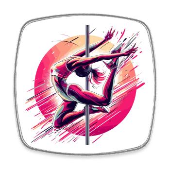 Pole Dance Dynamics Pink Gift - Square fridge magnet - white - Front