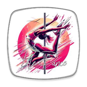Pole Dance Dynamik pink Geschenk - Viereckiger Kühlschrankmagnet - Weiß - Vorne