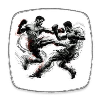 Kickboxen Thaiboxen Muay Thai Boxen Geschenk - Viereckiger Kühlschrankmagnet - Weiß - Vorne
