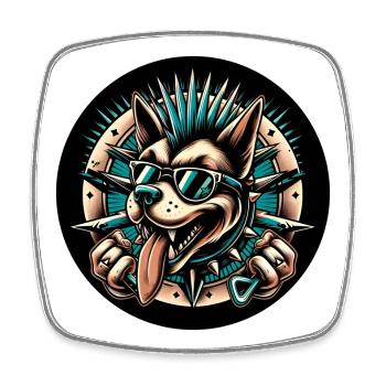 Punk Dog - Square fridge magnet - white - Front