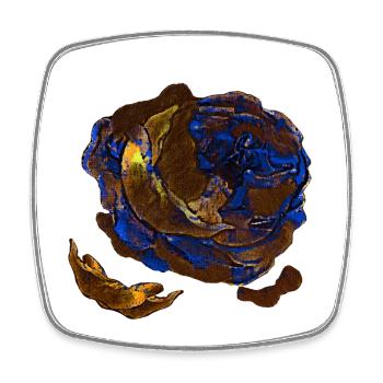 verwelkte Rosenblüte, memento mori, closing - Viereckiger Kühlschrankmagnet - Weiß - Vorne