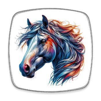 Cheval - Magnet carré - blanc - Devant