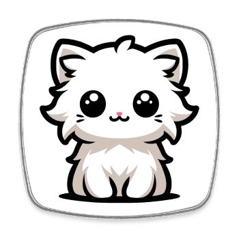 The Cutest Kitty - Square fridge magnet - white - Front