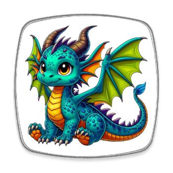 Dragon - Square fridge magnet - white - Front