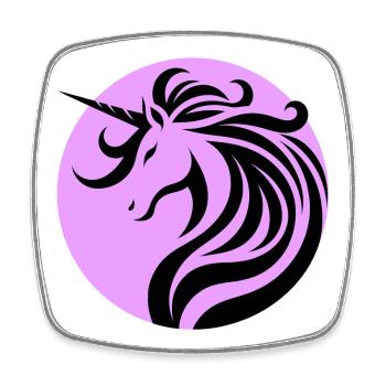 Licorne bénédiction lavande - Magnet carré - blanc - Devant