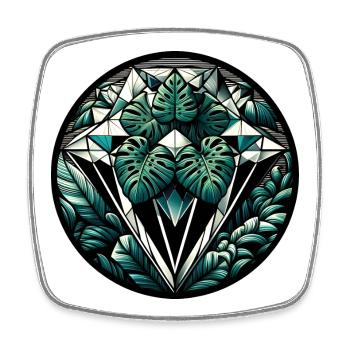 Diamond of the Jungle - Square fridge magnet - white - Front