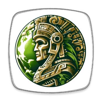 Ancien guerrier aztèque Terre d’or - Magnet carré - blanc - Devant