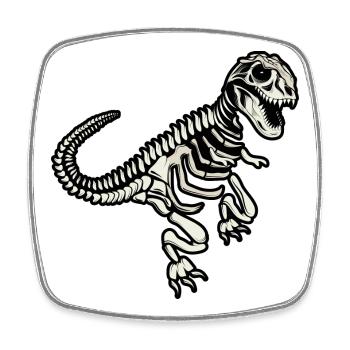Dinosaur Skeleton Tyrannosaurus Rex Dino Fossil - Square fridge magnet - white - Front