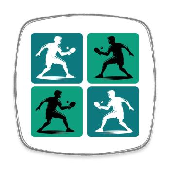 Design de tennis de table - Magnet carré - blanc - Devant