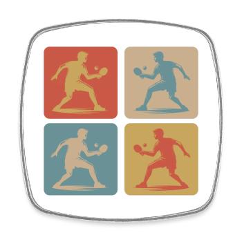 Design de tennis de table - Magnet carré - blanc - Devant