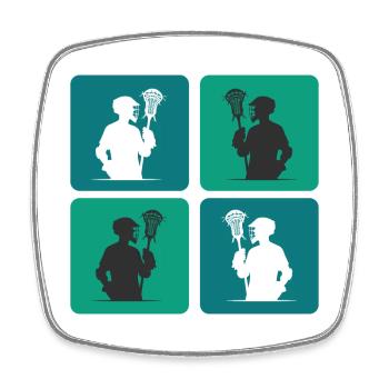 Lacrosse Design - Square fridge magnet - white - Front