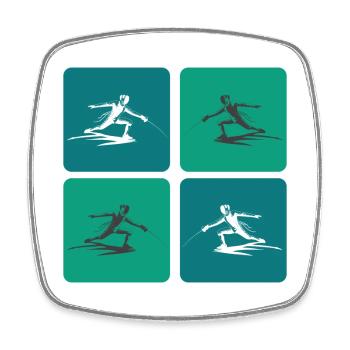 Fencing - Square fridge magnet - white - Front