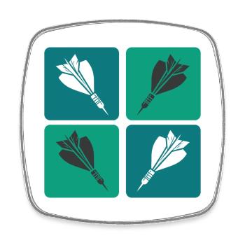 Dart Design - Square fridge magnet - white - Front