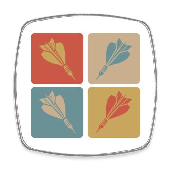 Dart Design - Square fridge magnet - white - Front