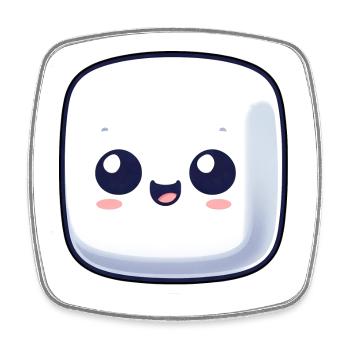 Süßer Marshmallow Zucker Comic - Viereckiger Kühlschrankmagnet - Weiß - Vorne