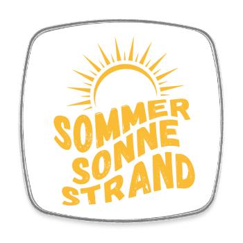 Sommer Sonne Strand und Meer - Viereckiger Kühlschrankmagnet - Weiß - Vorne