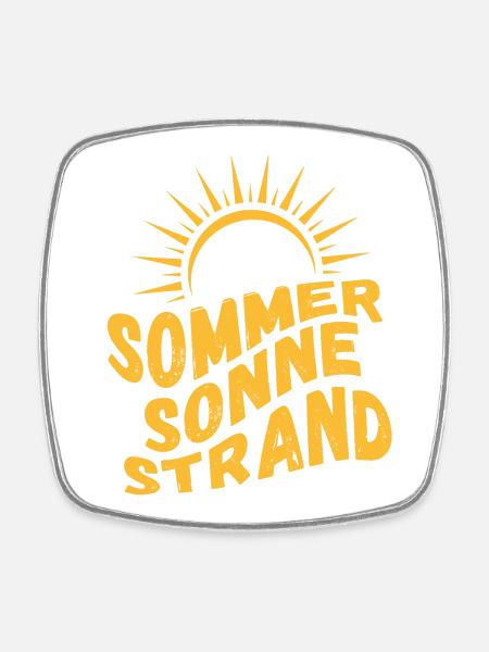 Summer, sun, beach and sea - Square fridge magnet - white