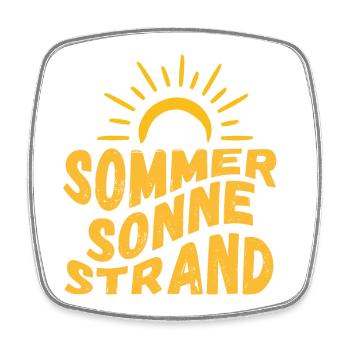 Sommer Sonne Strand und Meer - Viereckiger Kühlschrankmagnet - Weiß - Vorne