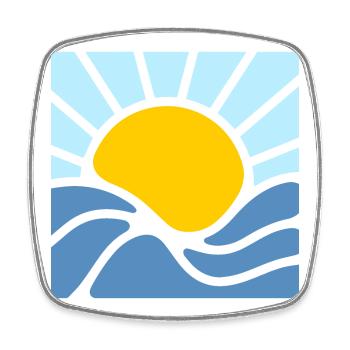 Sun, summer and sea - Square fridge magnet - white - Front