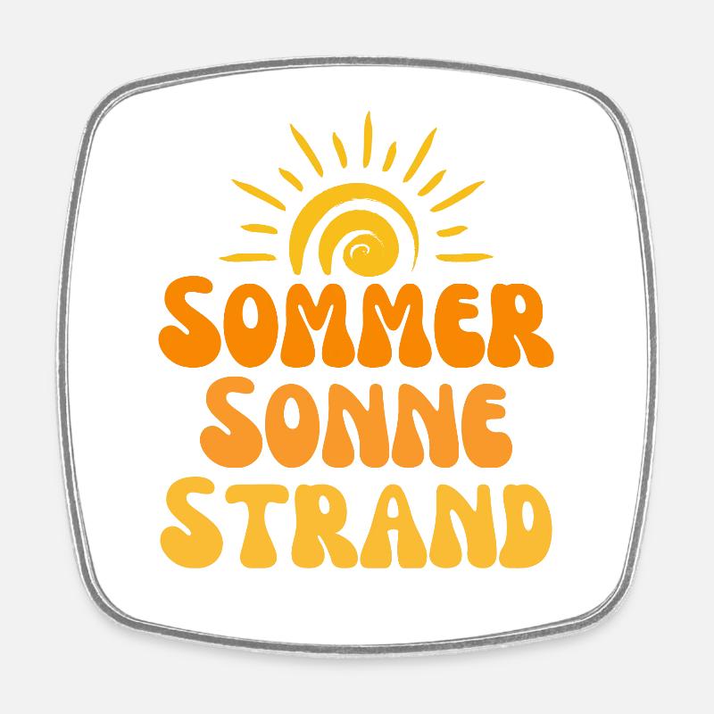 Summer Sun Beach Nectarine 2 - Square fridge magnet - white