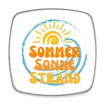 Sommer Sonne Strand Nectarine 3 - Viereckiger Kühlschrankmagnet - Weiß - Vorne