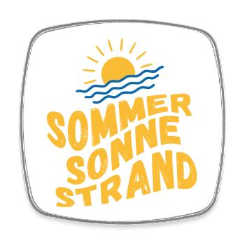 Sommer Sonne Strand und Meer - Viereckiger Kühlschrankmagnet - Weiß - Vorne