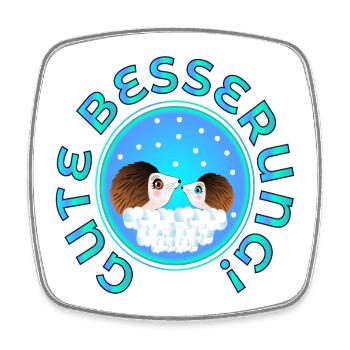 GUTE BESSERUNG PAARE - IGEL - Viereckiger Kühlschrankmagnet - Weiß - Vorne